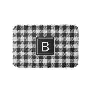 Tapis De Bain Ferme moderne Buffle noir Plaid Monogramme