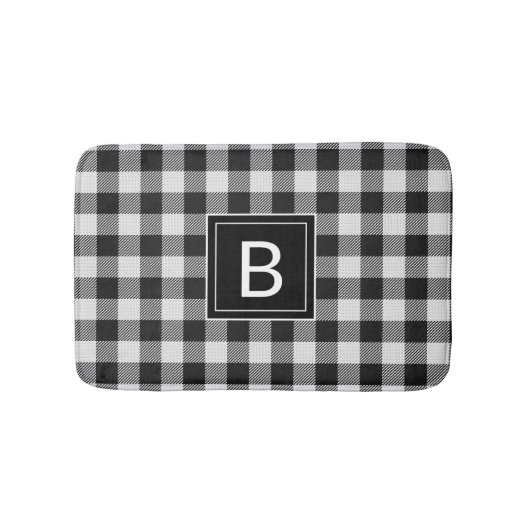 Tapis De Bain Ferme moderne Buffle noir Plaid Monogramme (Devant)