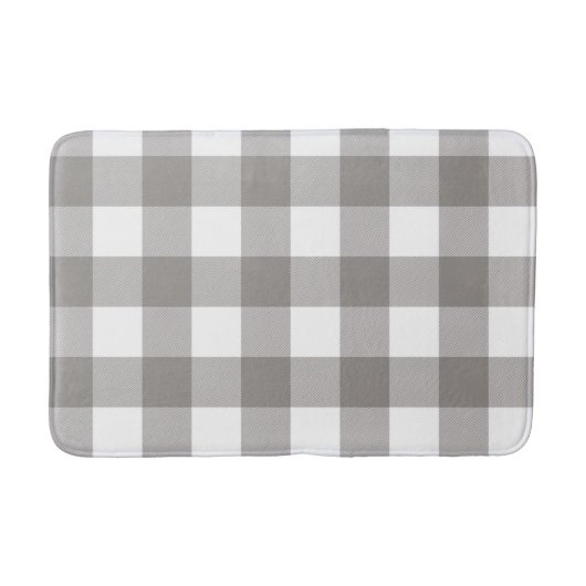 Tapis De Bain Ferme Rustic Grey & White Buffalo Plaid Carré (Devant)