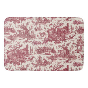 Tapis De Bain Ferme vintage Russe Français Toile-Rouge & Tan