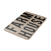 Tapis De Bain FERMHOUSE Black Lettres Rustique Burlap Sacking (Angle)