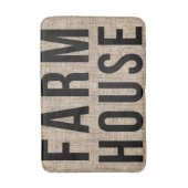Tapis De Bain FERMHOUSE Black Lettres Rustique Burlap Sacking (Devant (Vertical))