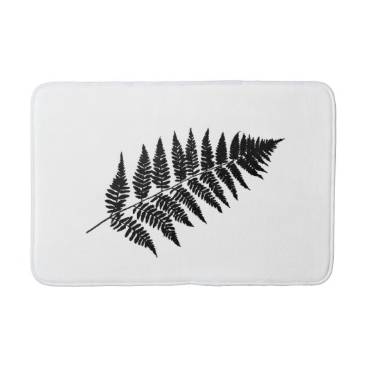 Tapis De Bain Fern 1, noir et blanc (Devant)