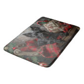 Tapis De Bain Festif de Noël écossais Terrier Dog (Angle)