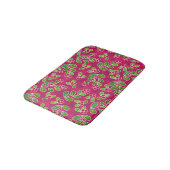 Tapis De Bain Festif Motif de feuillage de canneberge, Fuchsia (Angle)
