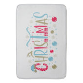 Tapis De Bain Festif Noël Word Art (devant Vertical)
