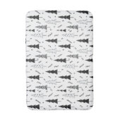 Tapis De Bain Festif Noir Blanc Doddle Pine de Noël (Devant (Vertical))