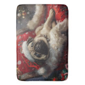 Tapis De Bain Festive de Noël de chien carlin (devant Vertical)