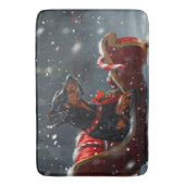 Tapis De Bain Festive de Noël de chien Doberman (devant Vertical)