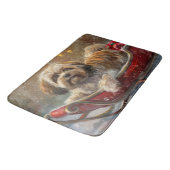 Tapis De Bain Festive de Noël de chien Lhasa Apso (Angle)