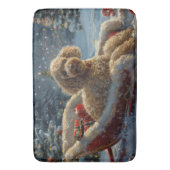 Tapis De Bain Festive de Noël du chien de caniche (devant Vertical)