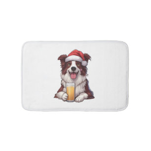 Tapis De Bain Festive Furry Grin Border Collie's Christmas Delig