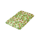 Tapis De Bain Festive Motif de fruits de canneberge, vert (Angle)