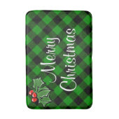 Tapis De Bain Festive vacances vert Plaid Holly baies feuilles. (Devant (Vertical))