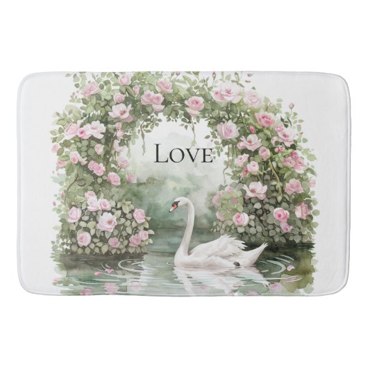 Tapis De Bain Fête de Mariage Fleuriste Lac des Cygnes Roses Ros (Devant)