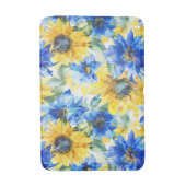 Tapis De Bain Fête de mariage Fleurs Jaunes Bleus (Devant (Vertical))