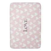 Tapis De Bain Fête de mariage girly rose cœurs blancs (devant Vertical)