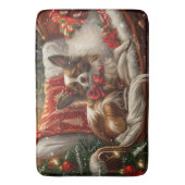 Tapis De Bain Fête de Noël de chien de Papillon (devant Vertical)