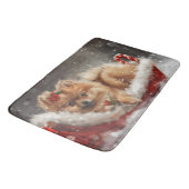 Tapis De Bain Fête de Noël de Chien de Poméranie (Angle)