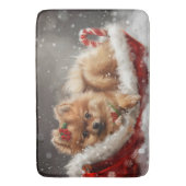 Tapis De Bain Fête de Noël de Chien de Poméranie (devant Vertical)