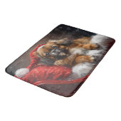 Tapis De Bain Fête de Noël de Chien Espagnol Tibétain (Angle)