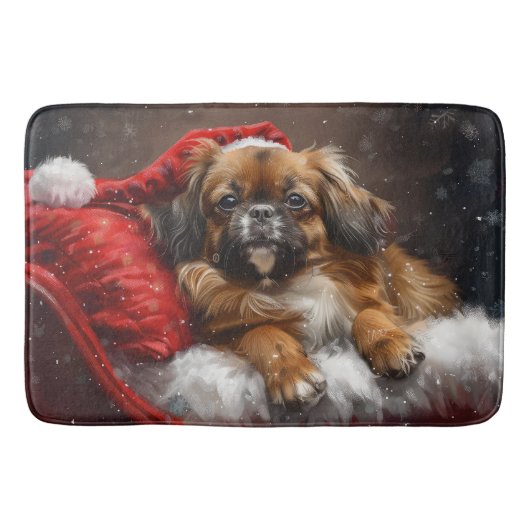 Tapis De Bain Fête de Noël de Chien Espagnol Tibétain (Devant)