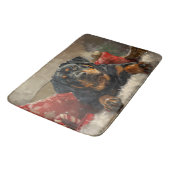 Tapis De Bain Fête de Noël de chien Rottweiler (Angle)