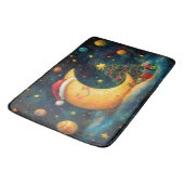 Tapis De Bain Fête de Noël drôle Lune Galaxy (Angle)