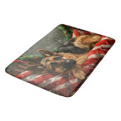 Tapis De Bain Fête de Noël du berger allemand Chien (Angle)