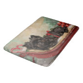 Tapis De Bain Fête de Noël du chien Affenpinscher (Angle)