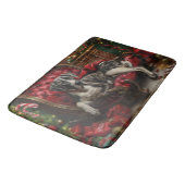Tapis De Bain Fête de Noël du chien Danse (Angle)