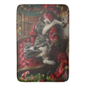 Tapis De Bain Fête de Noël du chien Danse (devant Vertical)