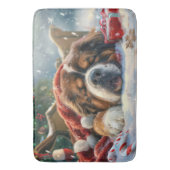 Tapis De Bain Fête de Noël du chien Mastiff Tibétain (devant Vertical)