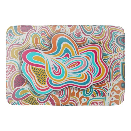 Tapis De Bain Fête motif de Doodling (Devant)