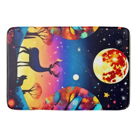 Tapis De Bain Feu de nuit de la forêt (Devant)