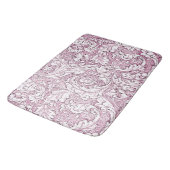 Tapis De Bain Feuillage baroque orné rose (Angle)