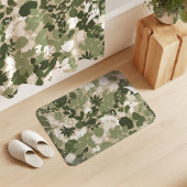 Tapis De Bain Feuillage Sage Olive Vert Beige Blanc