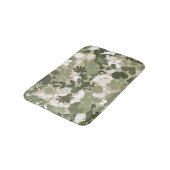 Tapis De Bain Feuillage Sage Olive Vert Beige Blanc (Angle)