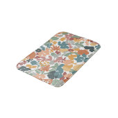 Tapis De Bain Feuillage Turquoise Sage Moutarde Terracotta Orang (Angle)