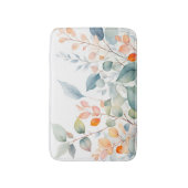 Tapis De Bain Feuillage Vert Bleu Orange Feuilles (Devant (Vertical))