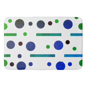 Tapis De Bain Feuillage vert et bleu : Points et lignes