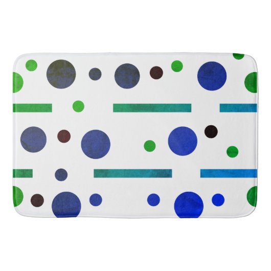 Tapis De Bain Feuillage vert et bleu : Points et lignes (Devant)