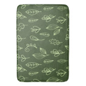 Tapis De Bain Feuillage Vert sur Fond Vert Foncé (devant Vertical)