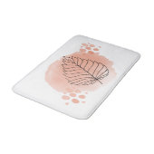 Tapis De Bain Feuille Abstraite d'aquarelle de pêche moderne (Angle)