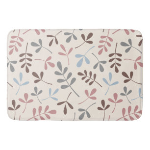 Tapis De Bain Feuille Assorti gris bleu bleu rose Crm Ptn