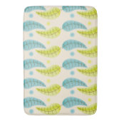 Tapis de bain feuille Chartreuse et Aqua (devant Vertical)