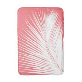 Tapis De Bain Feuille de palme - blanc sur corail rose (Devant (Vertical))