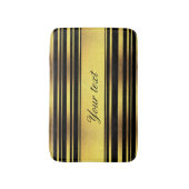 Tapis De Bain Feuille d'or chique de Faux et rayures noires (Devant (Vertical))