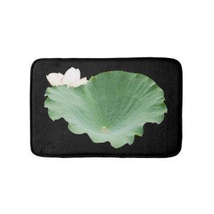 Tapis De Bain Feuille géante de Lotus avec la fleur