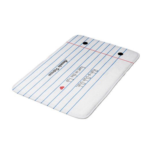 Tapis De Bain Feuille papier lin drôle personnalisé (Angle)